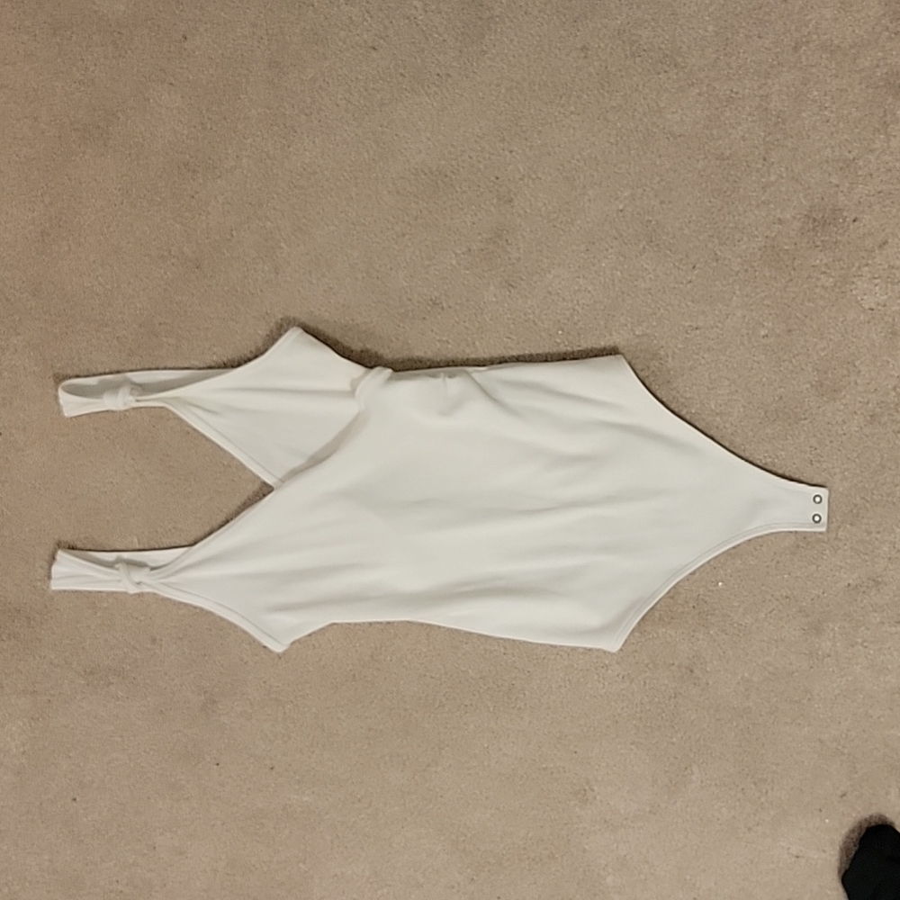 White ribbed bodysuit